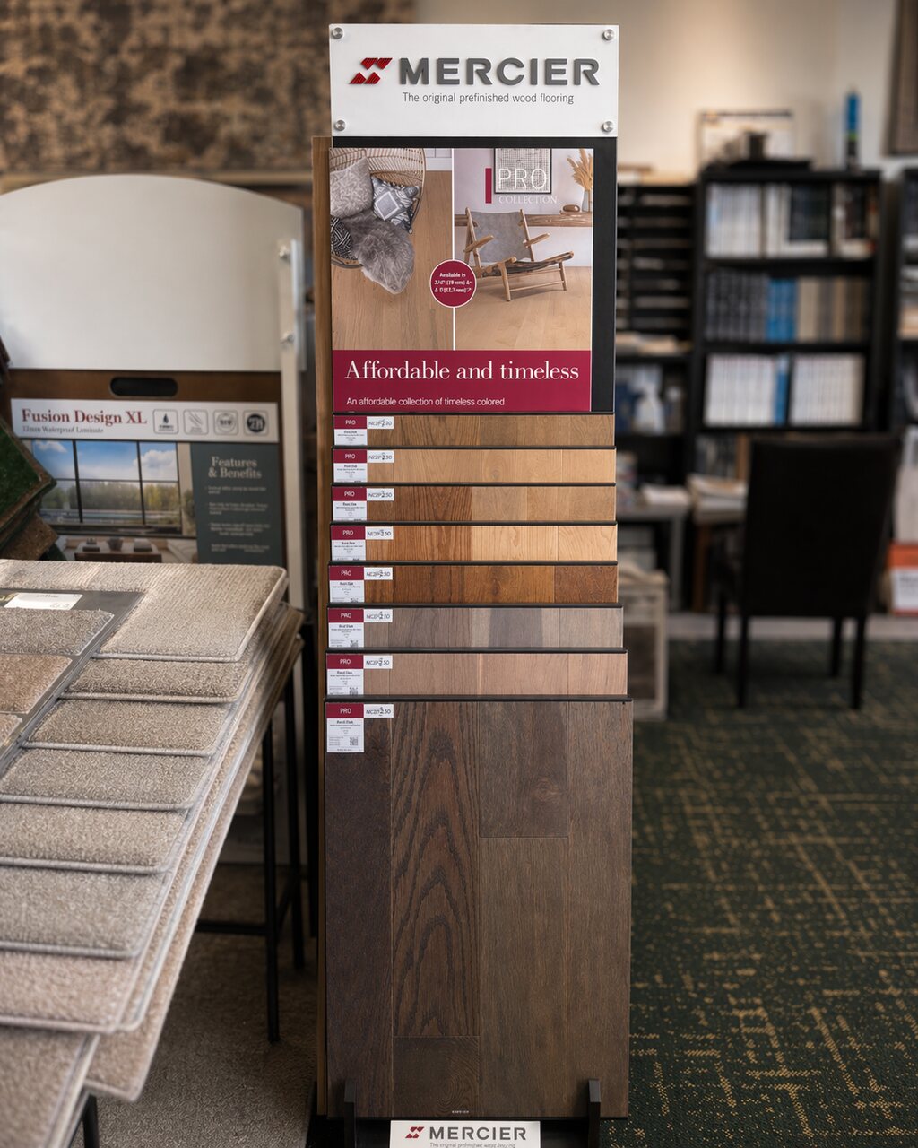 Mercier wood showroom display