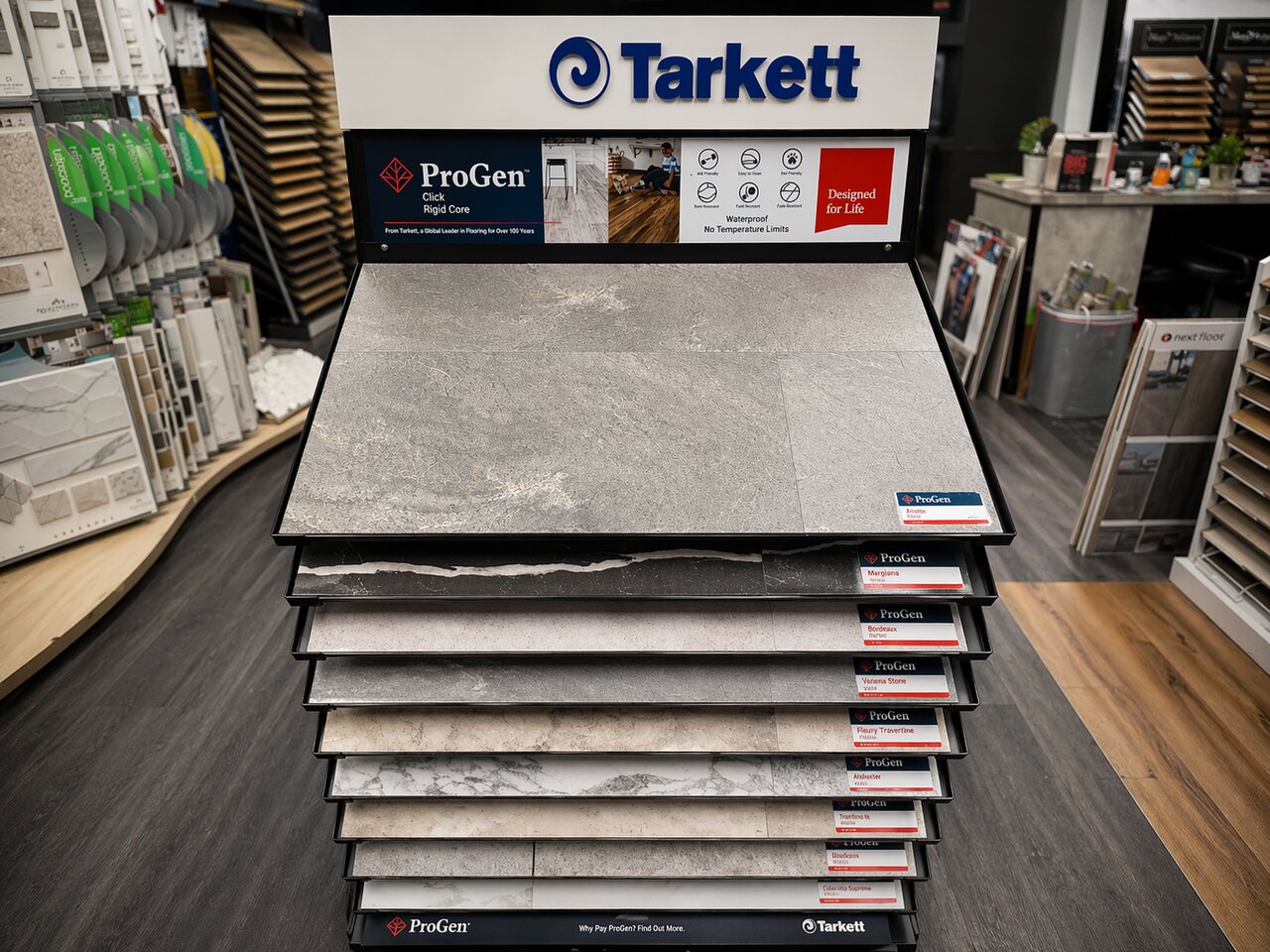 Tarkett ProGen luxury vinyl plank showroom display
