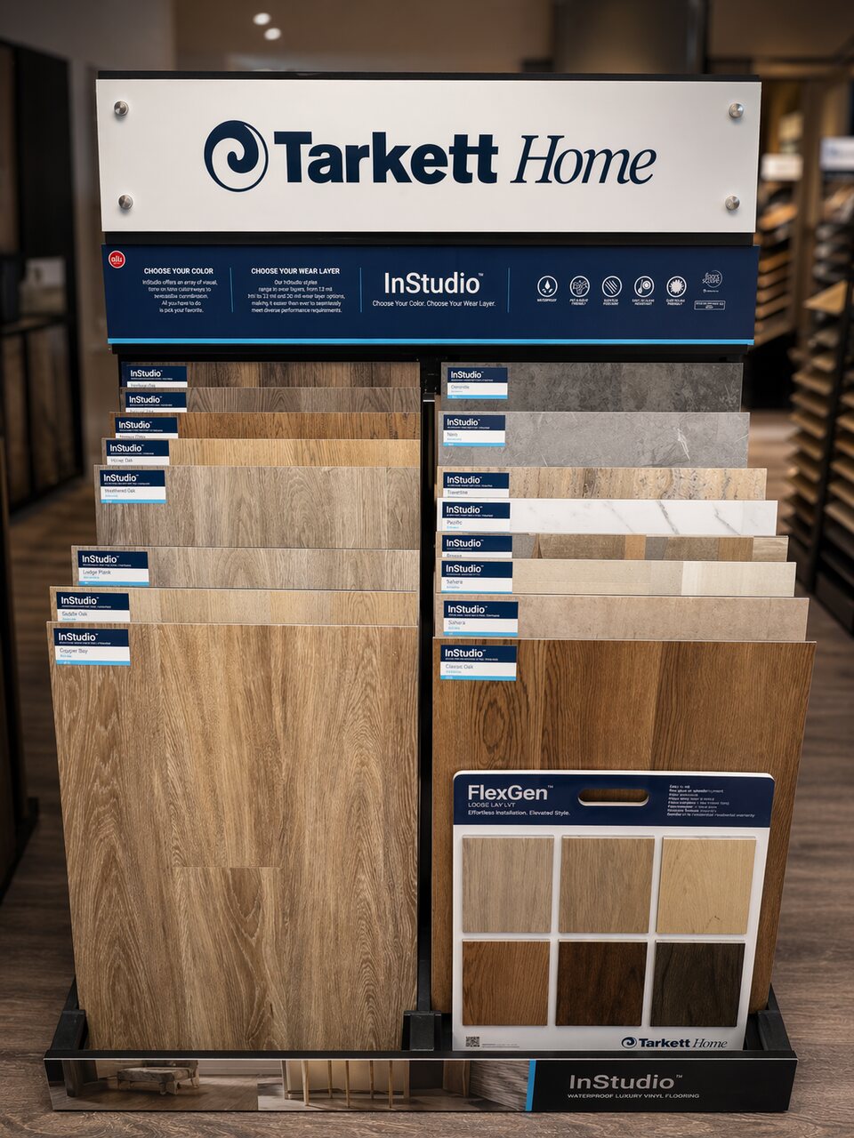 Tarkett luxury vinyl tile showroom display