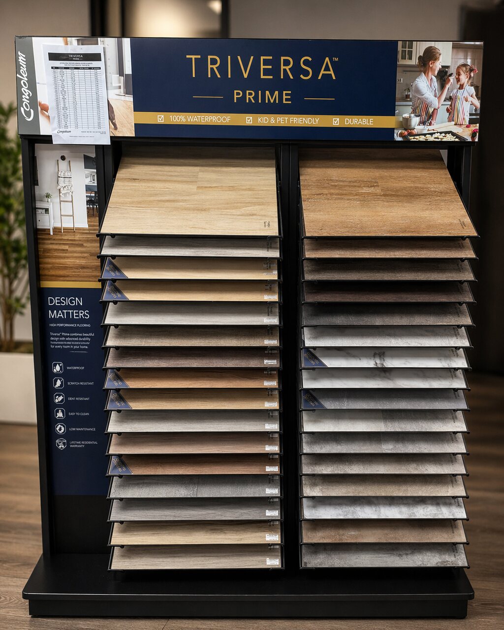 Triversa luxury vinyl plank showroom display
