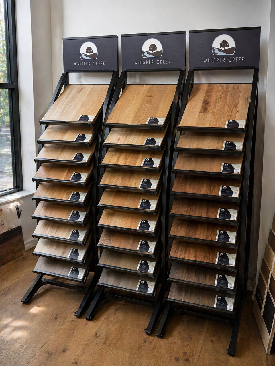Whisper Creek wood showroom display